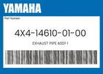 Yamaha Genuine Exhaust Pipe Assy 4X4-14610-01-00. Fixed Price $179.99.