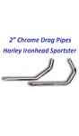 2" Exhaust Drag Pipes Harley Sportster Ironhead Xl 883 900 1000 1957-1985. Fixed Price $84.50.