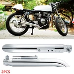 2X For Honda CM450A Cafe Racer Bobber Slip-on Exhaust Muffler Pipe Slash Cut 20". Fixed Price $109.45.