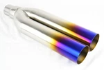 Burn Brushed Steel Blast Pipes Exhaust Universal Muffler 2.5" 3" Inlet Outlet. Fixed Price $72.24.