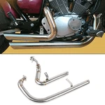 For Yamaha Virago XV125 XV250 Polish Full Shots Staggered Exhaust Pipes. Fixed Price $139.99.