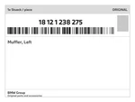 Genuine Bmw Muffler, Left 18-12-1-238-275 New. Fixed Price $333.50.
