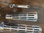 1969 Yamaha Scrambler YAS1 Exhaust Muffler Heat Shields And Bracket. Fixed Price $79.00.