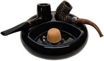 Black Ceramic Ashtray With Two Rests And Cork (pipes Not Included). Fixed Price $38.15.
