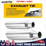 Rear Stainless Steel Set Exhaust Tips 2.5" Inlet 4" Outlet 17" Long Silver 2-20X. Fixed Price $194.39.