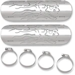 Drag Specialties 1861-0102 Flame Skull Heat Shields. Fixed Price $103.99.