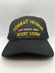 Veteran Military Hat - Combat Freedom Desert Storm Black Adjustable Cap. Fixed Price $18.99.