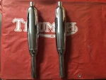 Nos 70-5866 Triumph Mufflers T120R, TR6R. Fixed Price $360.00.