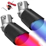 Universal Modified Led Luminous Muffler Tip Tail Pipe Carbon Fiber Curved. Fixed Price $18.99.