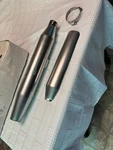 Fat Boy Lo Harley-davidson Rear Satin Chrome Single Exhaust Muffler 65862-10A. Fixed Price $249.99.