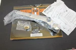New Custom Chrome Fatboy Softail Rear Exhaust Bracket And Pivot Bolt 18-495. Fixed Price $24.95.
