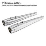 4" Exhaust Pipes Slip On Mufflers Fit For Harley 17-24 Touring Road Street Glide. Fixed Price $199.99.