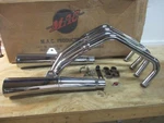1983 Honda CB550SC Nighthawk Into 2 Megaphone Exhaust Pipe System Mac 001-3409. Fixed Price $699.99.