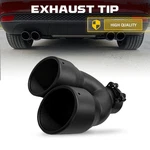 Dual Black Pipe Exhaust 2.5'' Inlet Weld On Coated Muffler Tips Double Wall. Fixed Price $43.69.