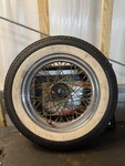 Vintage Harley Knucklehead Panhead Chopper Tire / Rim Good Year Super Eagle 853F. Fixed Price $835.00.