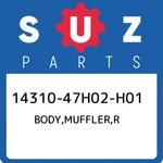 14310-47H02-H01 Suzuki Body,muffler,r 1431047H02H01, New Genuine Oem Part. Fixed Price $2890.12.