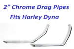 Chrome Exhaust Drag Pipes Harley Dyna Super Glide Wide Low Rider 2" 91-05. Fixed Price $99.95.