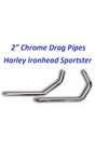 2" Exhaust Drag Pipes Harley Sportster Ironhead Xl 883 900 1000 1957-1985. Fixed Price $84.50.